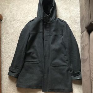 THE KOOPLES COAT - wool and faux fur lined